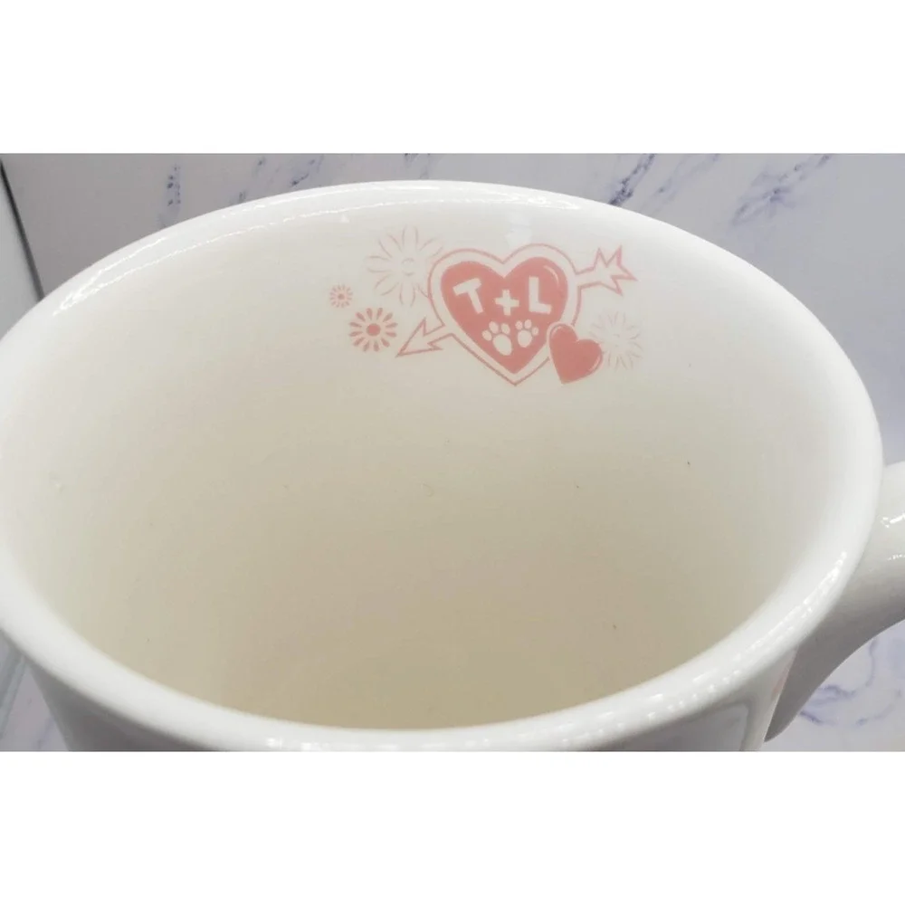 Lady and the Tramp White Love and Hearts Disney Tall 6 Inch Coffee Mug